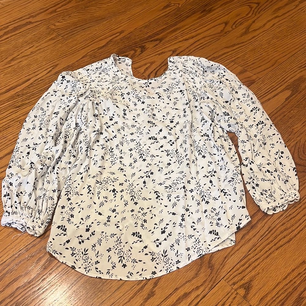 Joie Woman’s White Floral Printed Blouse Size XS
